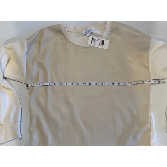 NWT Evereve Kimberly Faux Leather Sweatshirt Size L - Picture 9 of 14